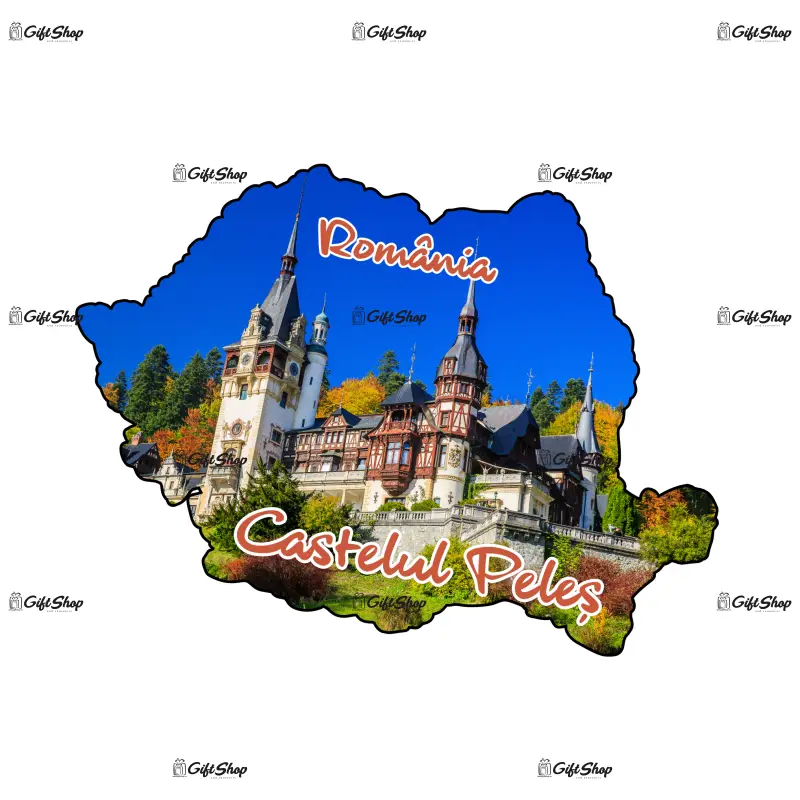 Mgs017-magnet frigider-castelulpeles,harta,romania